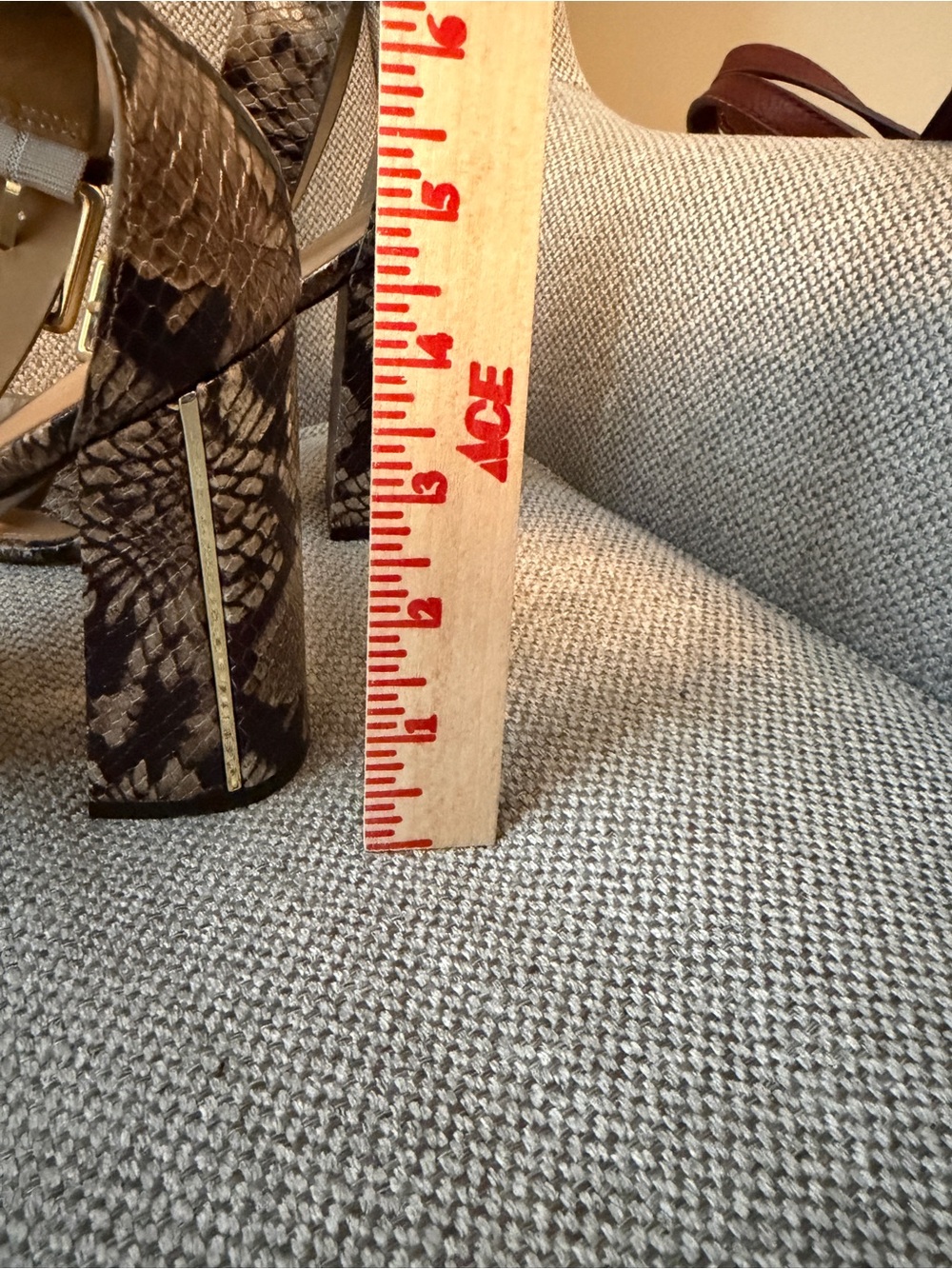 Calvin Klein Snake-Print Ankle-Strap Heels - Brown/Black - Picture 7 of 7
